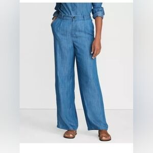 Lands' End High Rise Elastic  Back Wide Leg New Women Pants